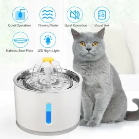 2.4L Automatic Cat Water Fountain LED Electric Mute Water Feeder USB Dog Pet Drinker Bowl Pet Drinking Dispenser For Cat Dog