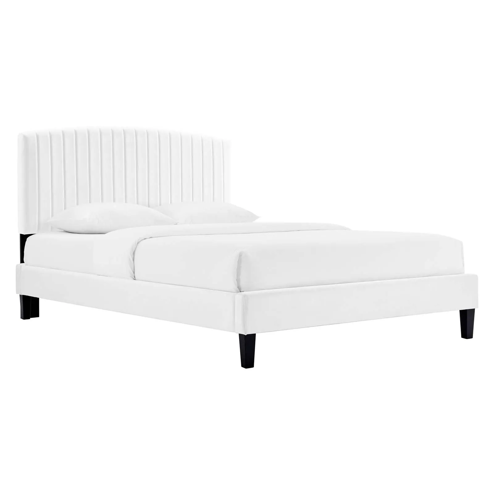 Alessi Performance Velvet Twin Platform Bed By Modway - MOD-7041 - White