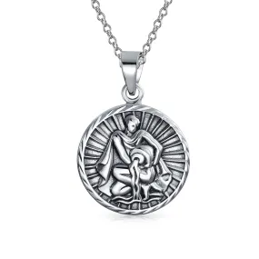 Astrology Horoscope Disc Medallion Pendant Necklace Zodiac 12 Signs