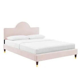 Aurora Performance Velvet King Bed By Modway - MOD-7032 - Pink