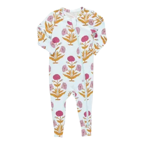 Baby Bamboo Romper - Pink Dandelions