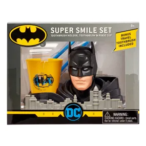 Batman Super Smile Set - Toothbrush Holder, Toothbrush & Rinse Cup