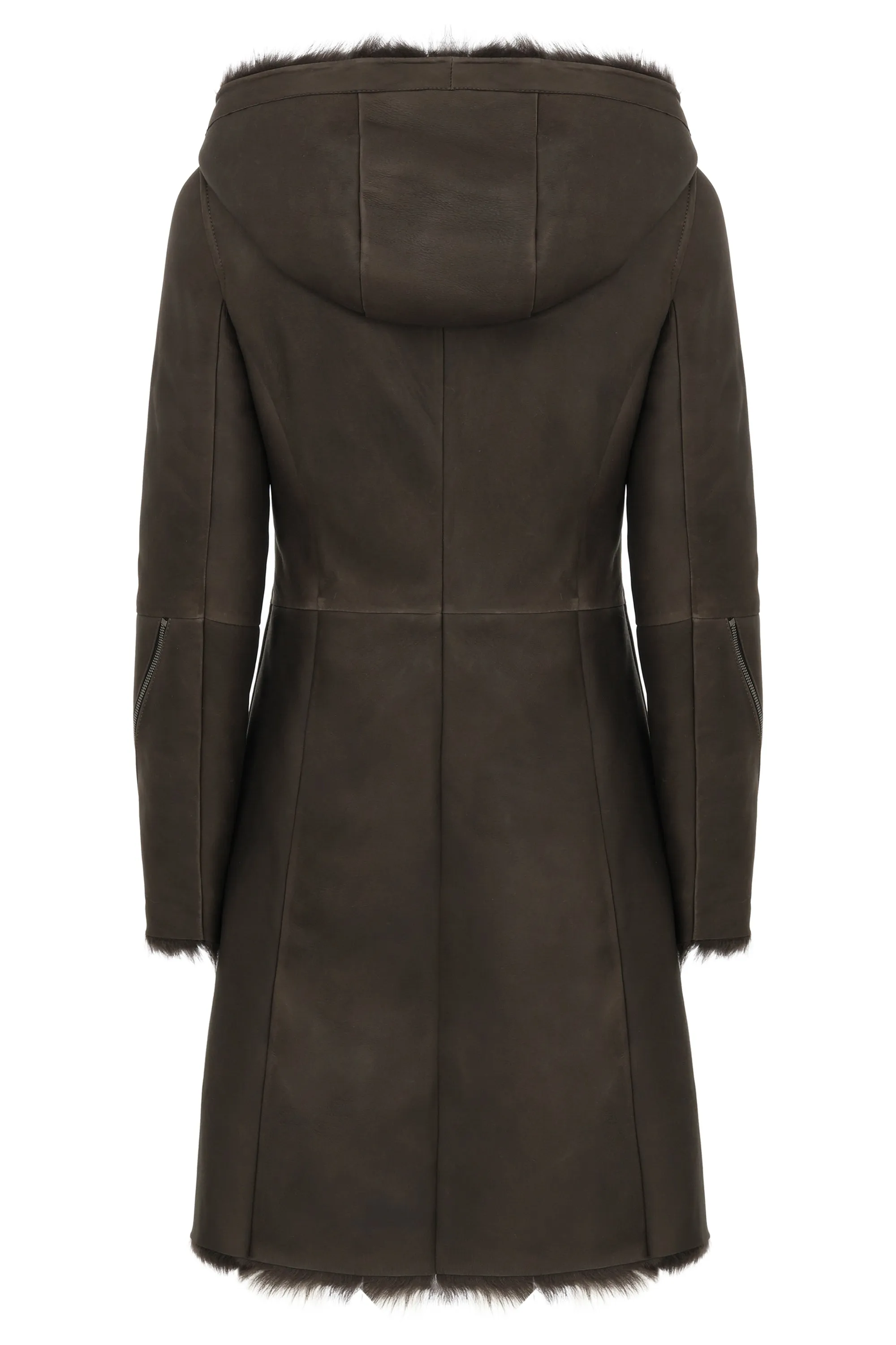 Brown Anthracite Shearling Coat