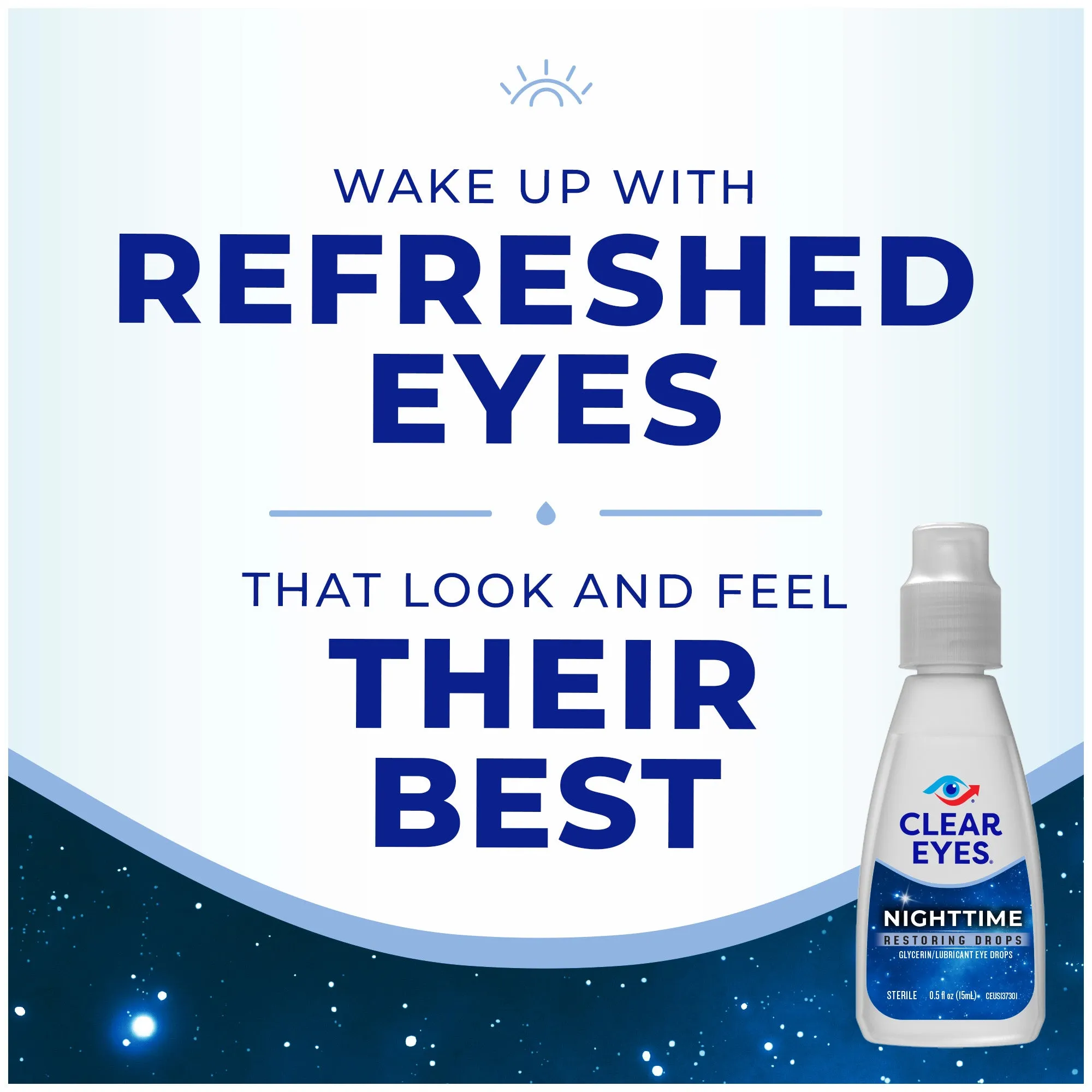 Clear Eyes Nighttime Restoring Eye Drops - 0.5 Oz