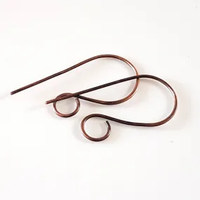 Ear Wires, Oxidised Copper Large Shepherds Hooks - Jewellery Making Supply (F-C008/EH )