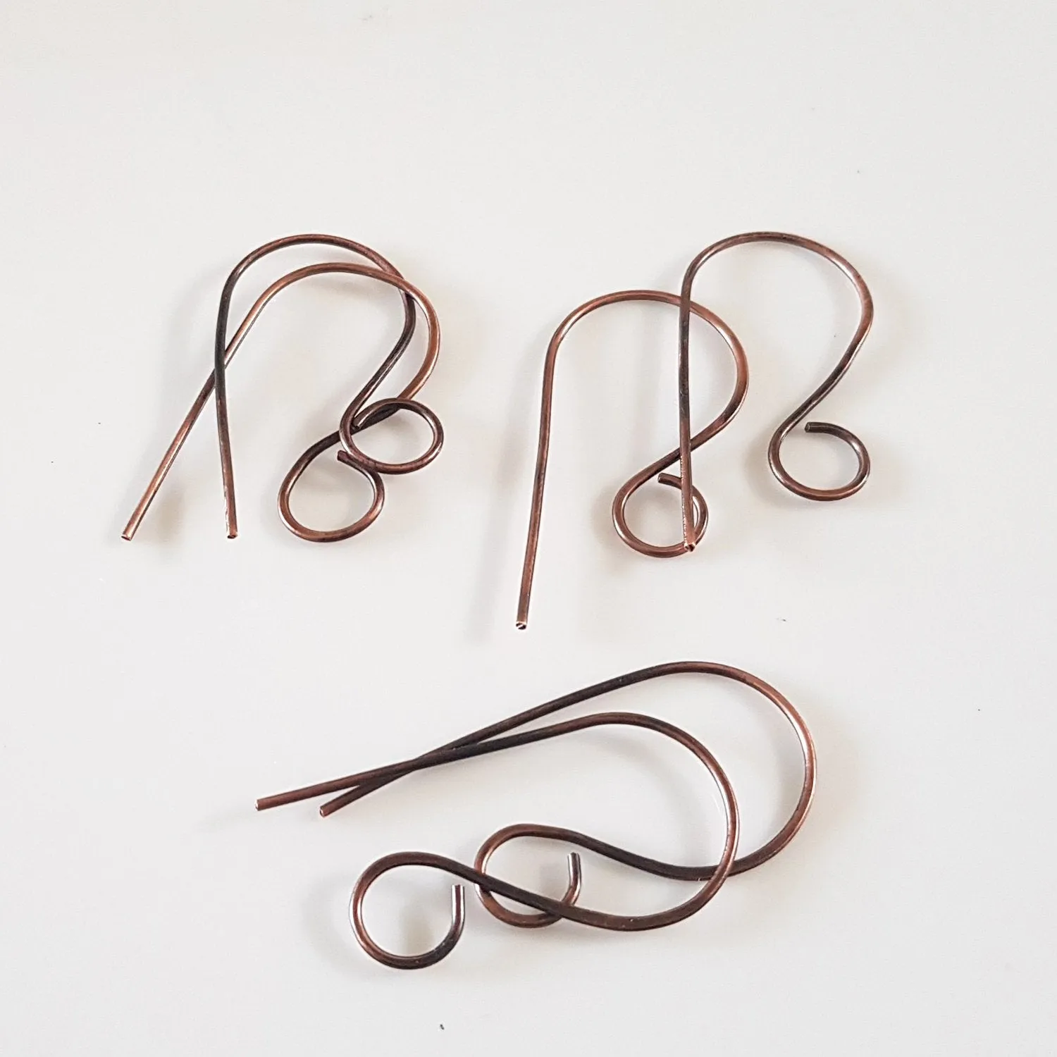 Ear Wires, Oxidised Copper Large Shepherds Hooks - Jewellery Making Supply (F-C008/EH )