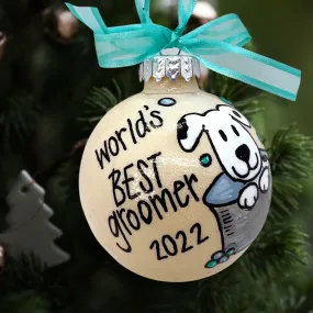 Groomer Ornament - World's Best Groomer, Dog Groomer, Groomer Gift, Pet Groomer, Grooming Gift, Christmas Ornament, Holiday Ornament