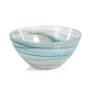 NS Bowl Lagoon Alabaster Glass