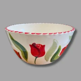 Red Tulip Serve Bowl