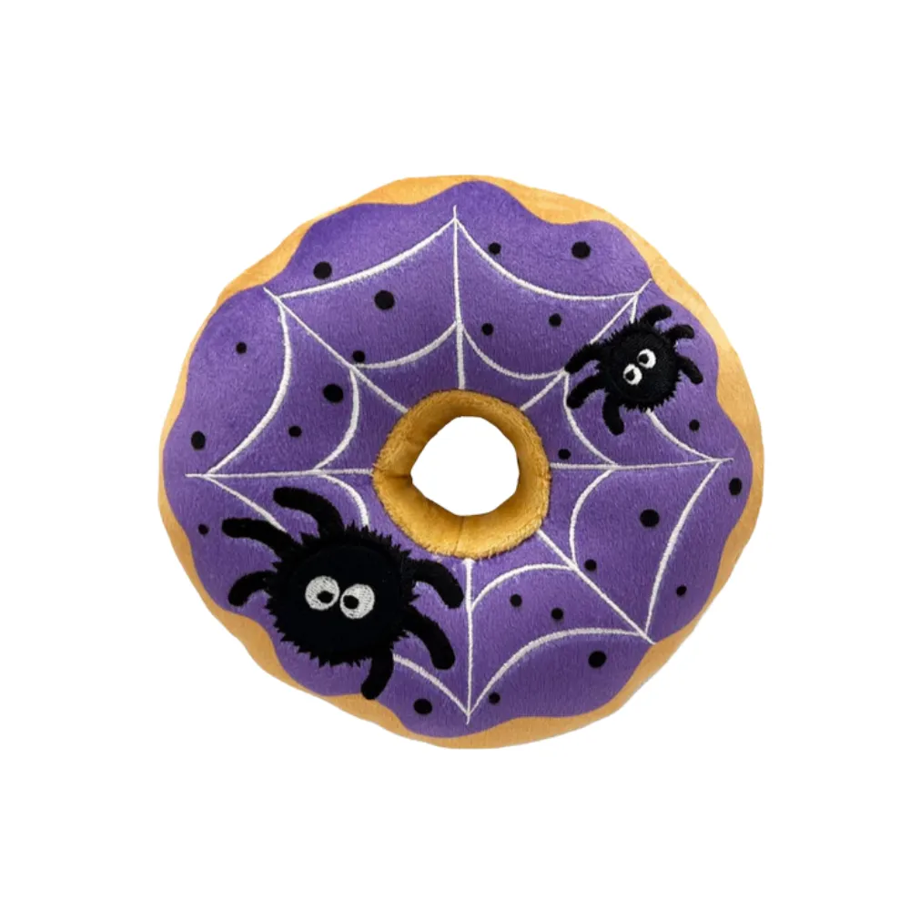 Spiderweb Donut Plush Dog Toy